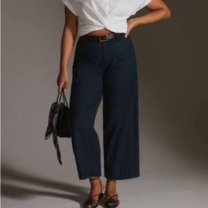 Anthro Linen Maeve Colette Cropped Pants